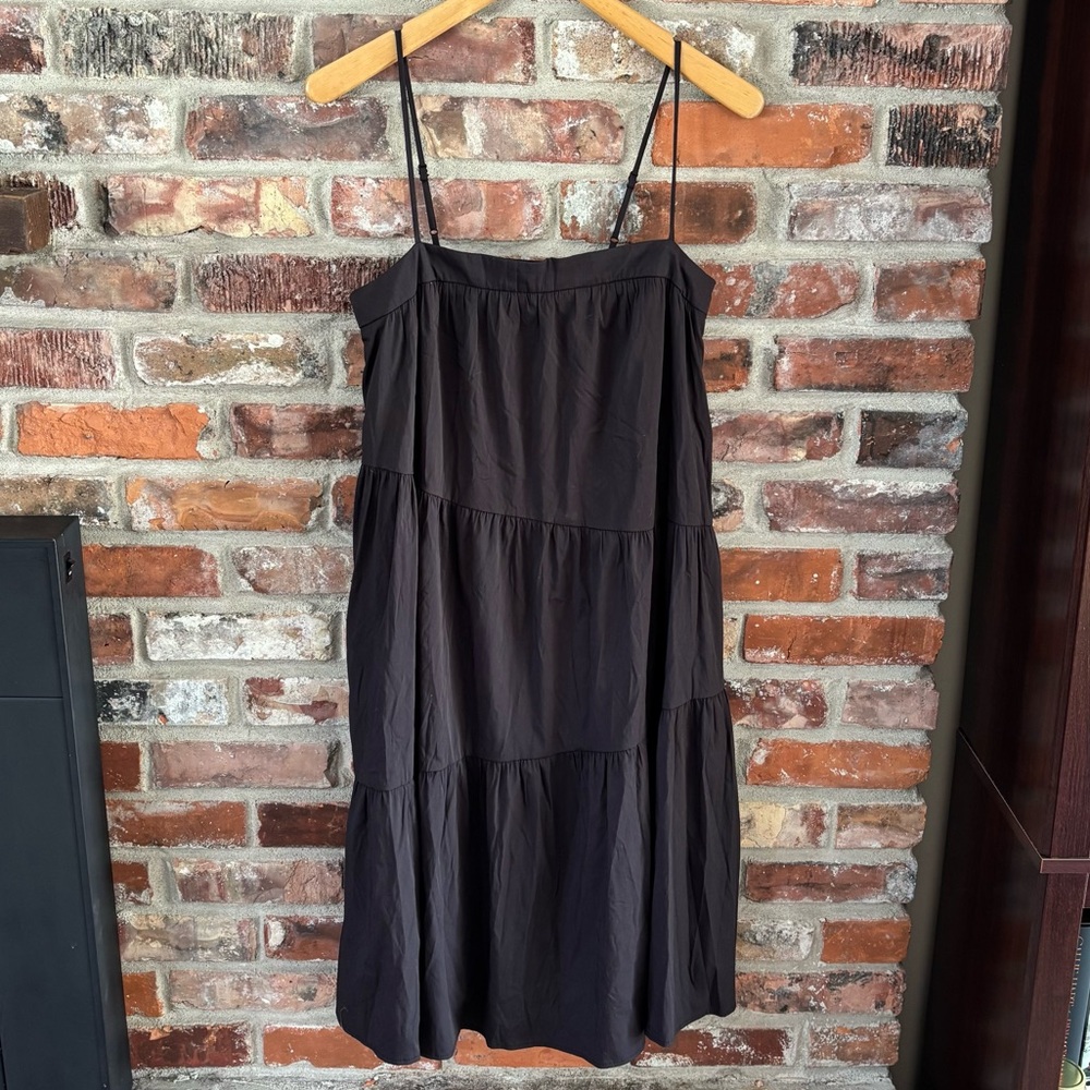 Love Bonito Black Tiered Strappy Midi Dress, 6 - Picture 2 of 7